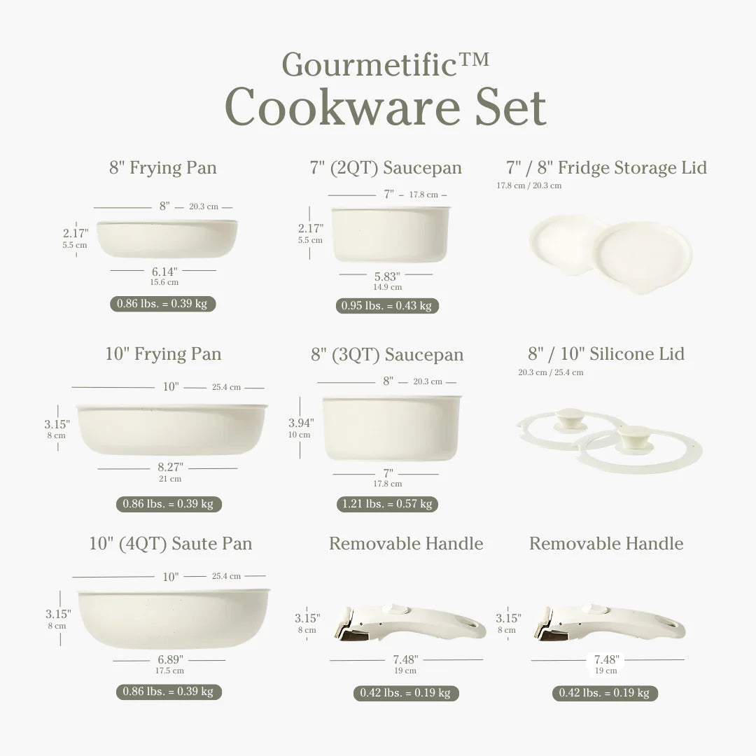 Gourmetific™ Cookware Set - Cream