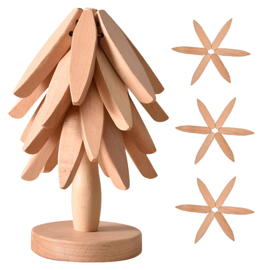 Gourmetific™ Tree-Shaped Wooden Trivet Set