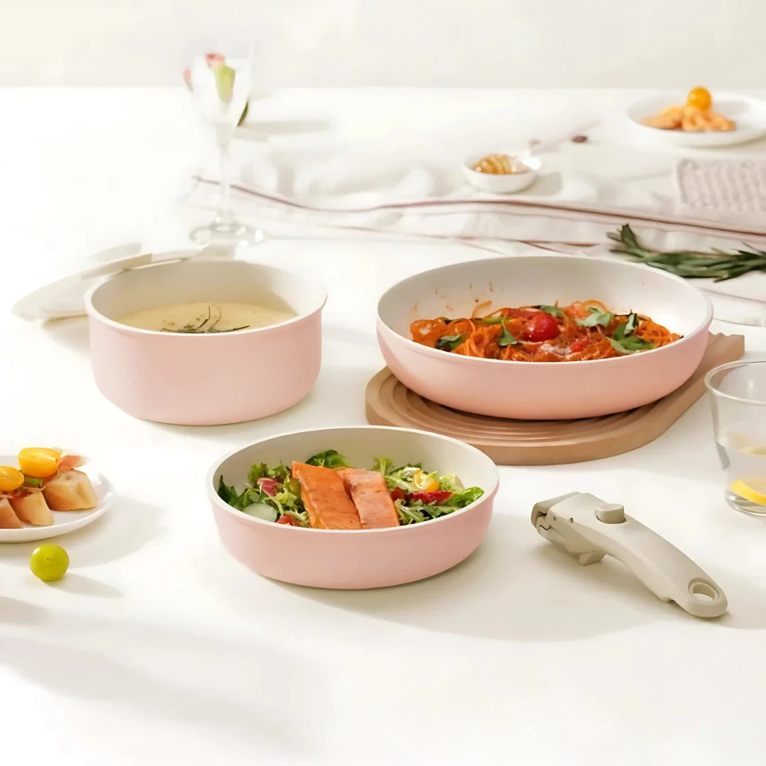 Gourmetific™ Cookware Set - Blush Pink
